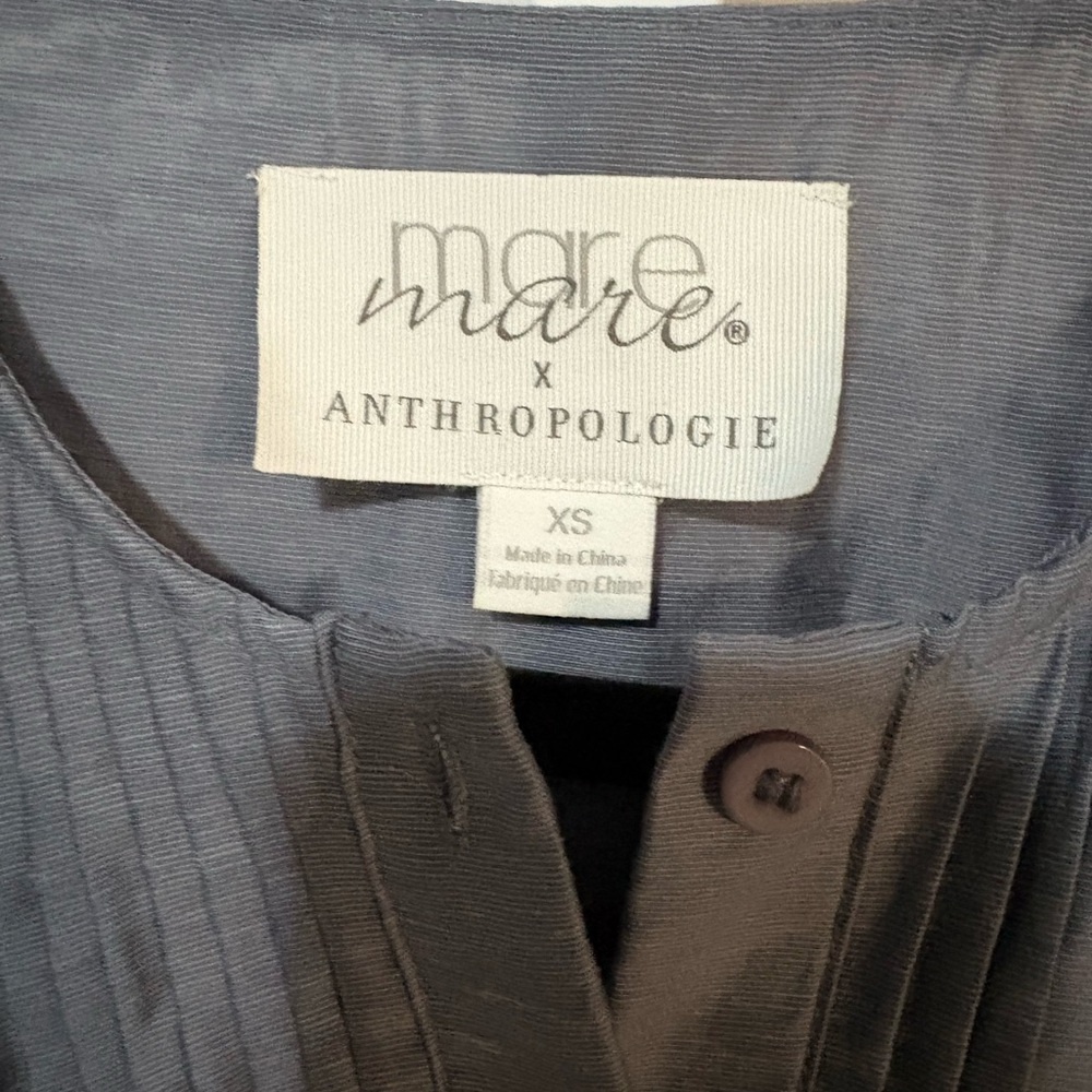 Anthropologie Slate Gray Tiered Midi Dress with Pintuck Bodice - Picture 6 of 6